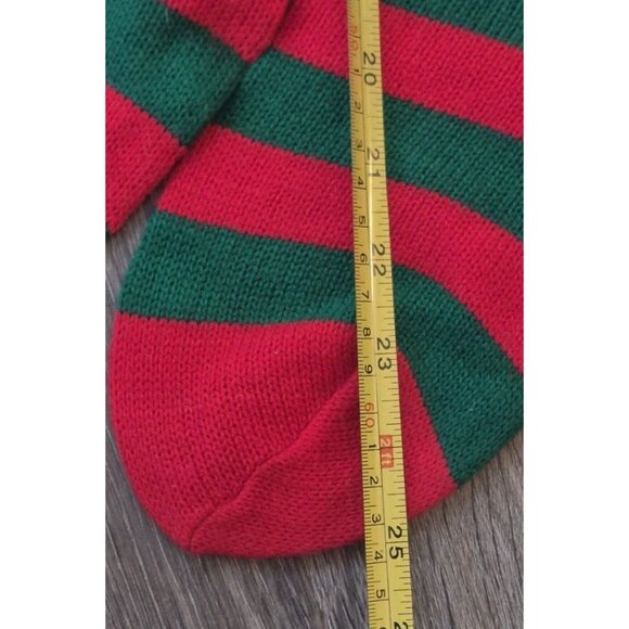 (2) Kurt Adler Christmas Vintage Knit Pom-Pom Stockings 1982 Made In Taiwan, 25” - Picture 3 of 6
